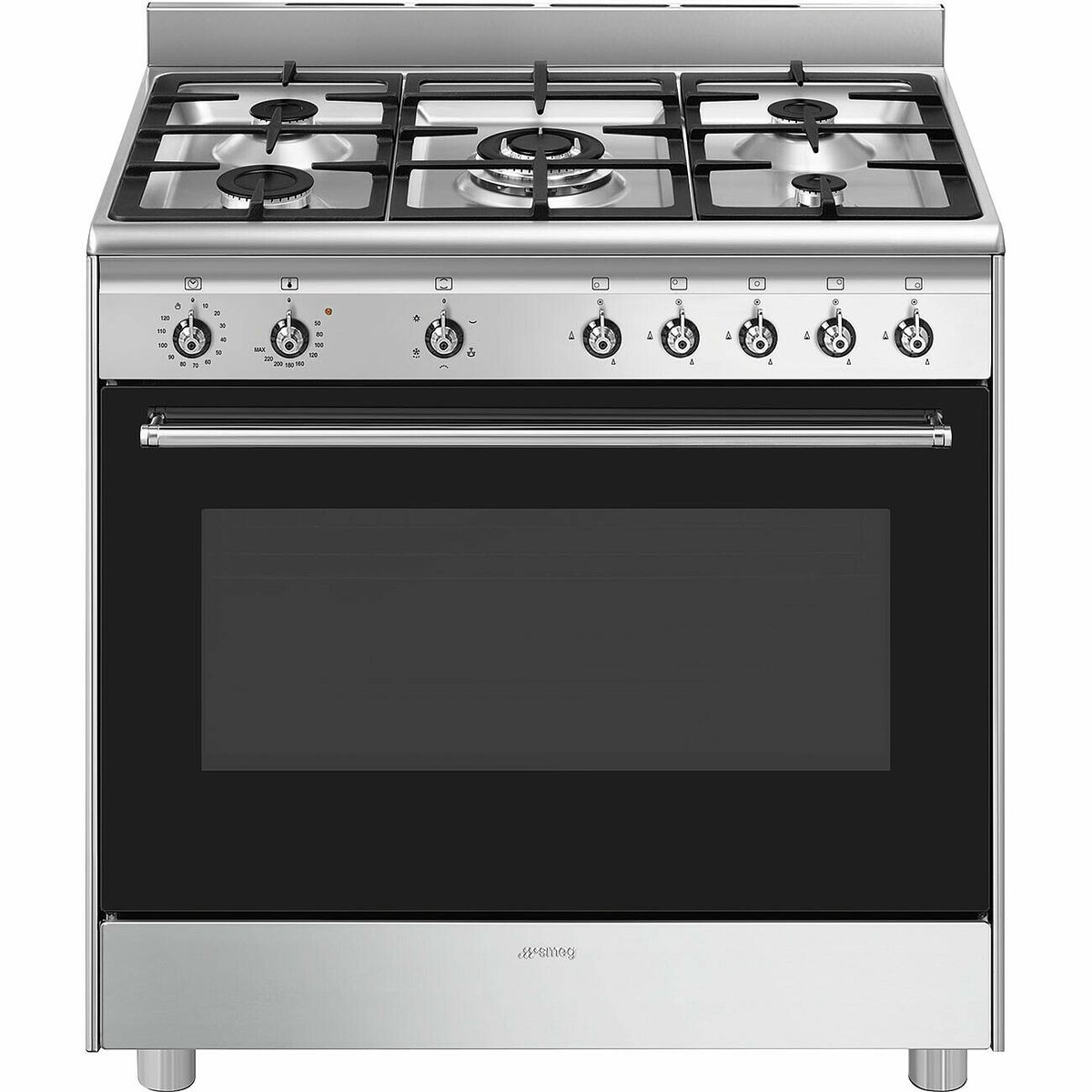 Smeg SSA91GG 90cm Concert Cooker Full Gas 5 Burner - Stainless Steel