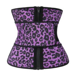 High-Quality Purple Leopard Print Waist Trainer/Cincher Single Belt - 5XL